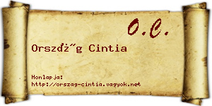 Ország Cintia névjegykártya